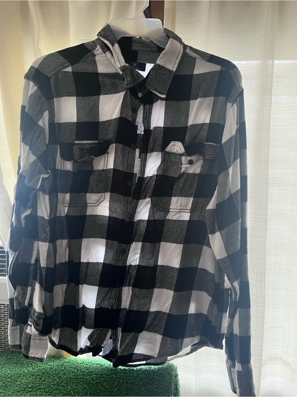 George Black and White Buffalo Plaid Shirt